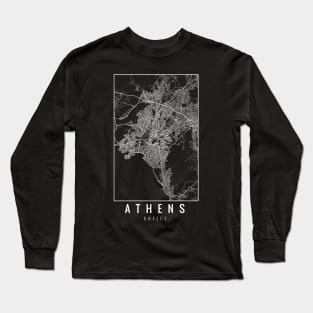 Athens Greece Minimalist Map Long Sleeve T-Shirt